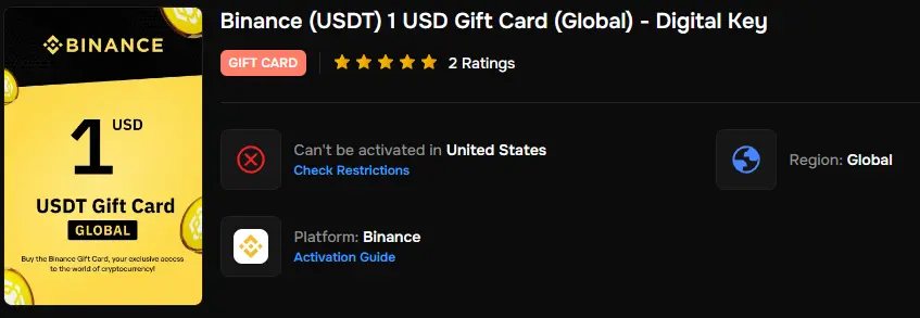Binance Gift Card Example